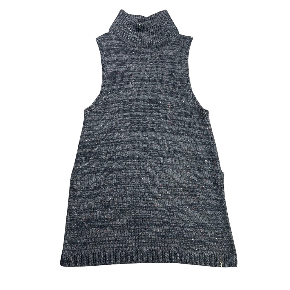 Woolrich Women's Large Desert Chill Navy‎ Blue Lambswool Turtleneck Sweater Vest